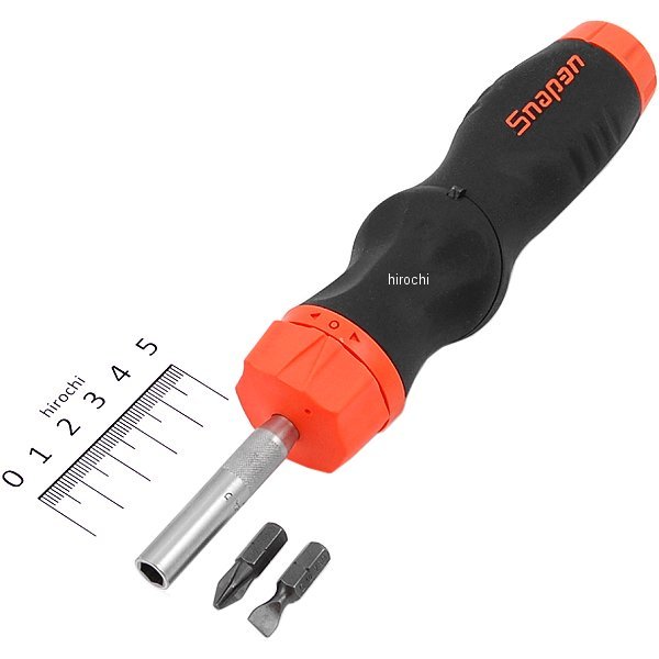 ラチェット ドライバー 5ポジション 全長 8-1/2インチ オレンジ