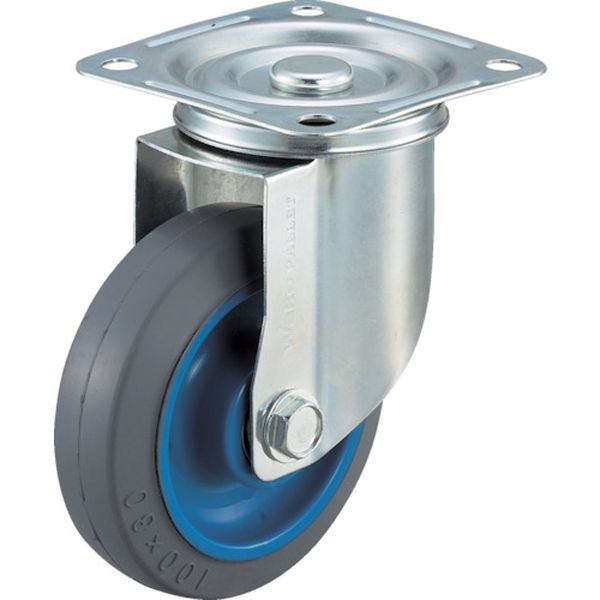 エアーキャスター（自在車）　７５ｍｍ　ゴム車