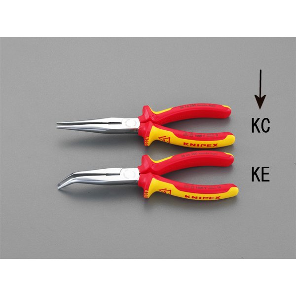 200mm 絶縁ラジオペンチ(グリップ付/ストレート/メッキ)