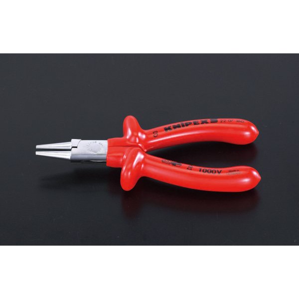 160mm 絶縁ラウンドノーズプライヤー(メッキ)