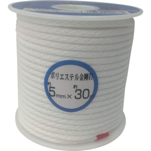 ロープ　ポリエステルロープボビン巻　５ｍｍ×３０ｍ