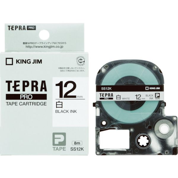 キングジム　テプラＰＲＯテ－プカ－トリッジ　白に黒文字　１６ｍ巻ロングタイプ