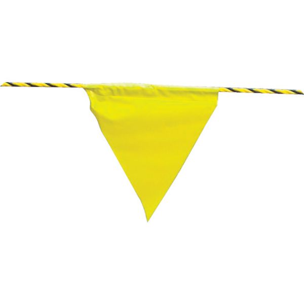 安全表示旗付きロープ　９ｍｍｘ１０ｍ