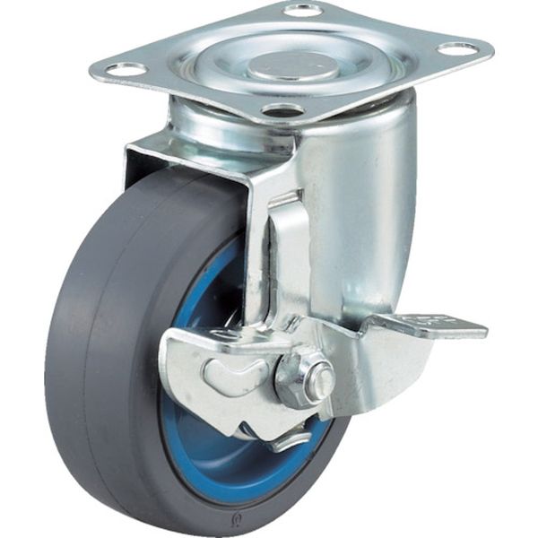 エアーキャスター（自在車ストッパー付）　１００ｍｍ　ゴム車