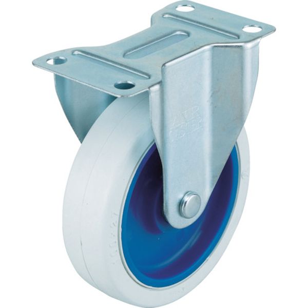 エアーキャスター（固定車）　１００ｍｍ　ホワイトゴム車