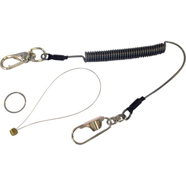 安全ロープ（ステンレス芯）ダイレクトキャッチフック付クリアブラック