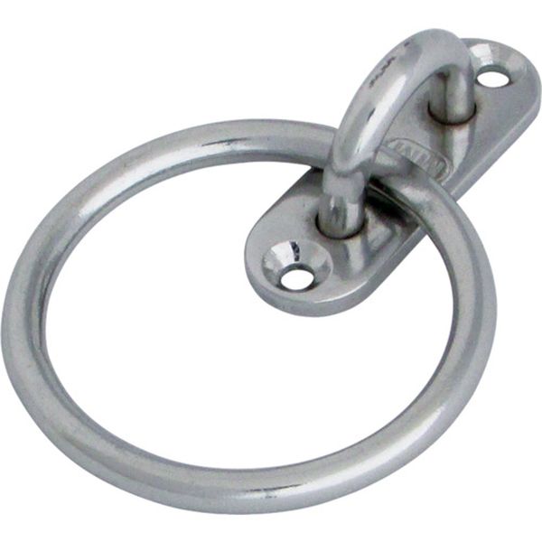 ステンレス　パッドアイ丸カン　丸カン内径５０ｍｍ　２６ｍｍ×８０ｍｍ