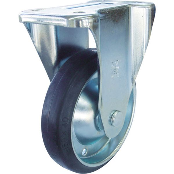 新型プレスキャスター固定車　１３０径ゴム車輪