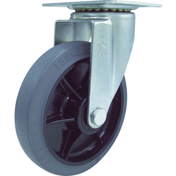 産業用キャスター自在車　１５０径ゴム車輪
