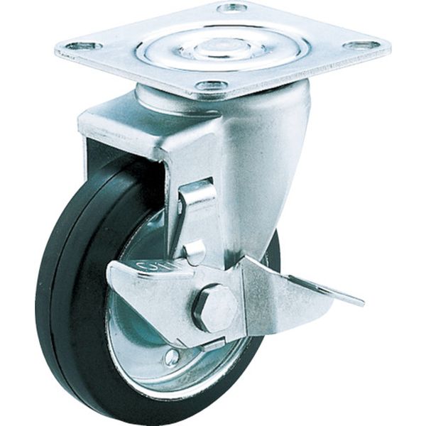 産業用キャスターＳ付自在車　１００径ゴム車輪