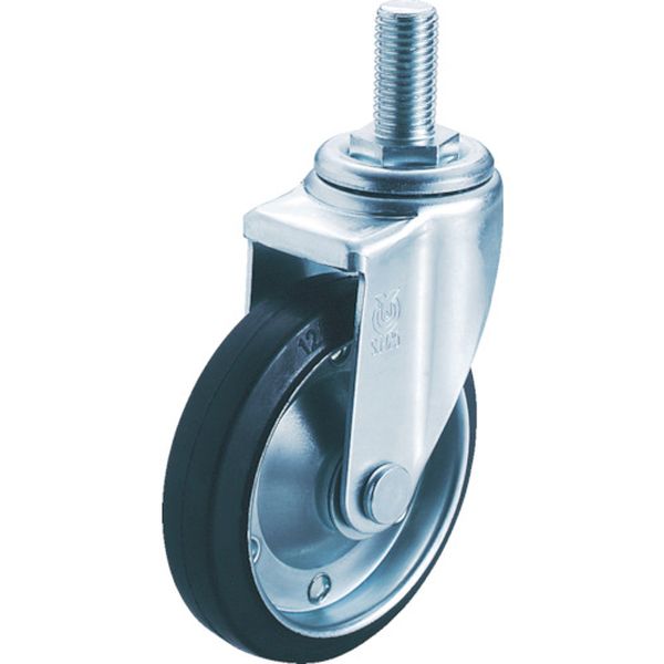 ねじ込みキャスター自在車　１２５径ゴム車輪