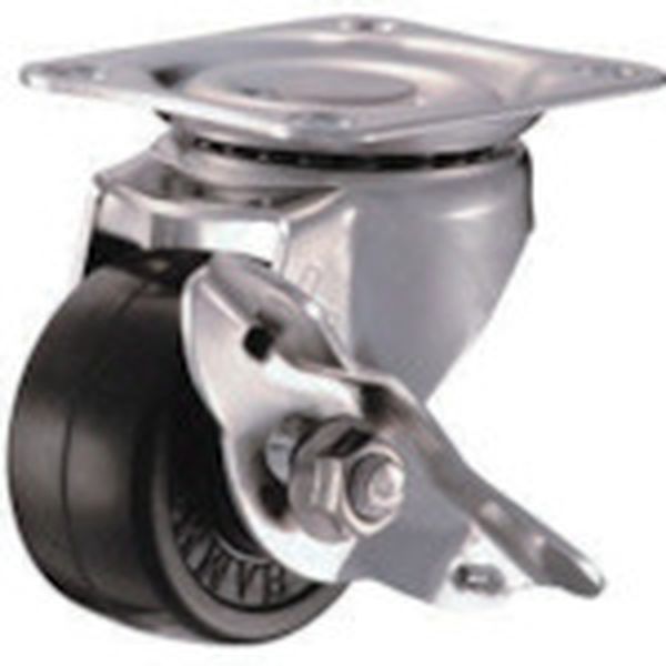 オールステンレス　Ｓ型自在　ＳＰ付　ゴム車５０ｍｍ