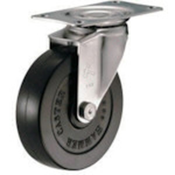 オールステンレス　Ｅ型自在　ゴム車１００ｍｍ