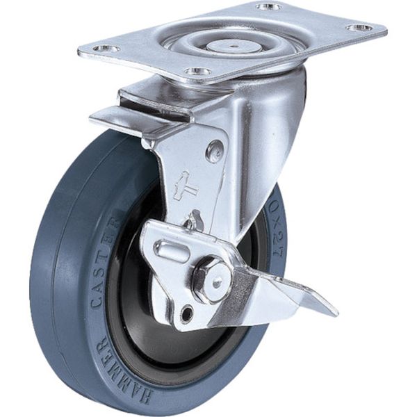 静シリーズ　Ｅ型　自在ＳＰ付　ゴム車　１２５ｍｍ