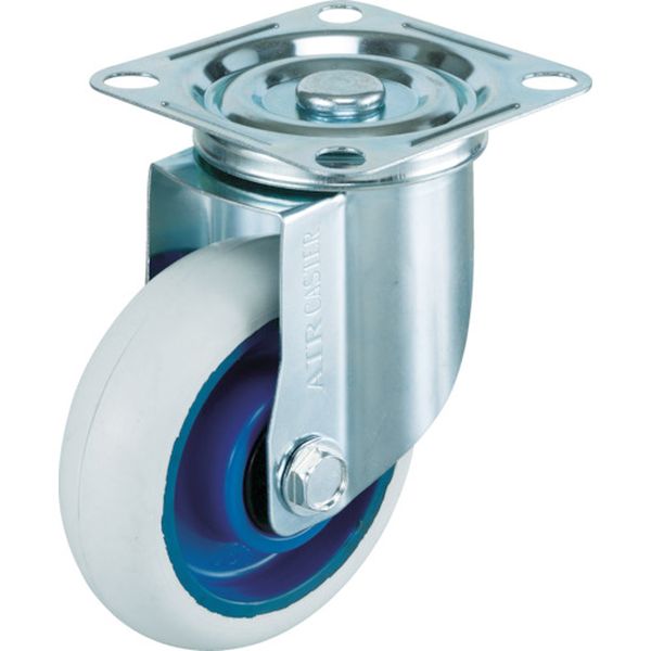 エアーキャスター（自在車）　１００ｍｍ　ホワイトゴム車