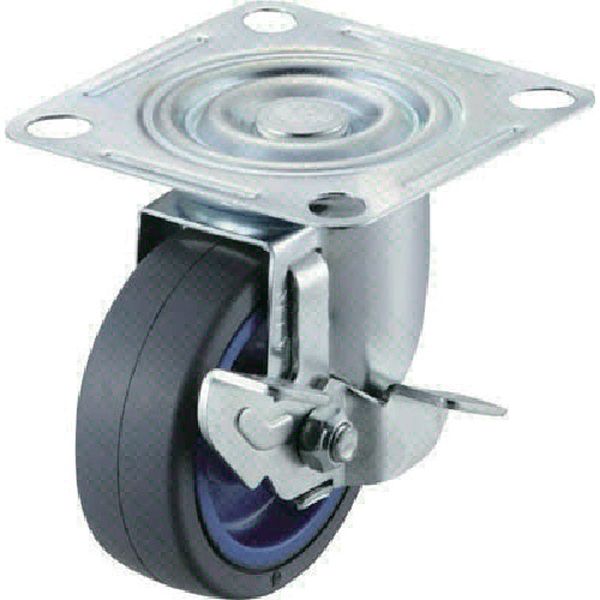 エアーキャスター（自在車ストッパー付）　１００ｍｍ　ゴム車