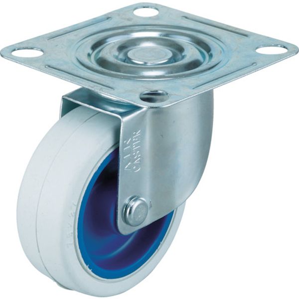 エアーキャスター（自在車）　１００ｍｍ　ホワイトゴム車