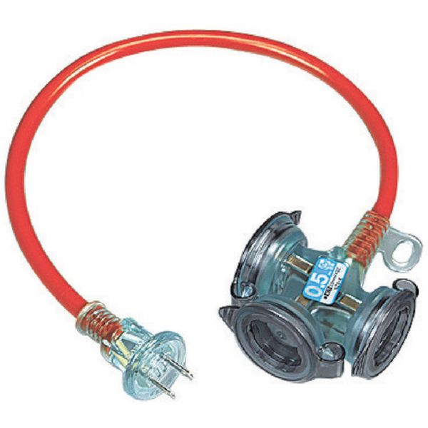 防雨型２Ｐショートタップ　０．５ｍ　レッド