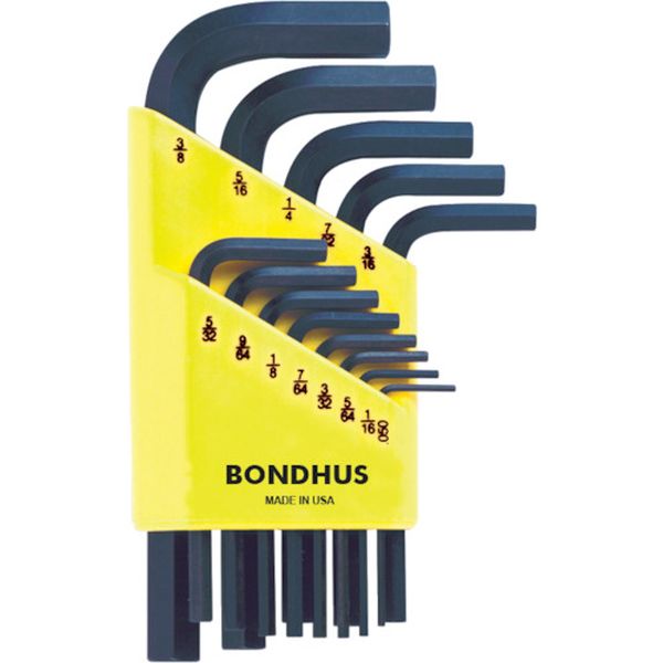 ボンダス　六角棒レンチセット　ショート（インチ）　１３本組