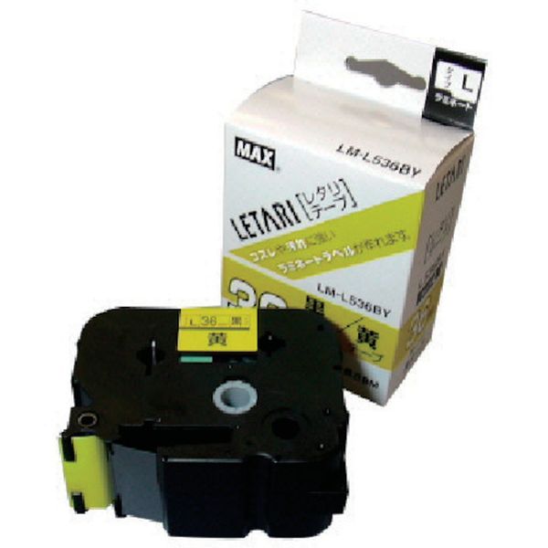 ラベルプリンタ　ビーポップミニ　３６ｍｍ幅テープ　黄地黒字