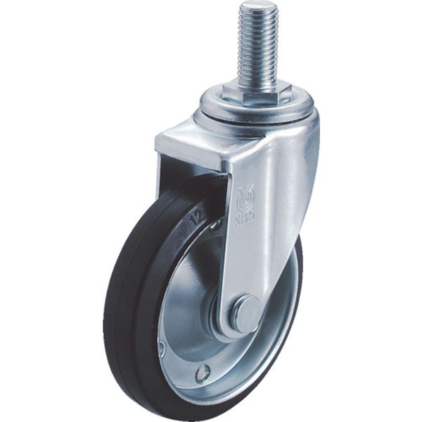 ねじ込みキャスターＳ付自在車　１２５径ゴム車輪