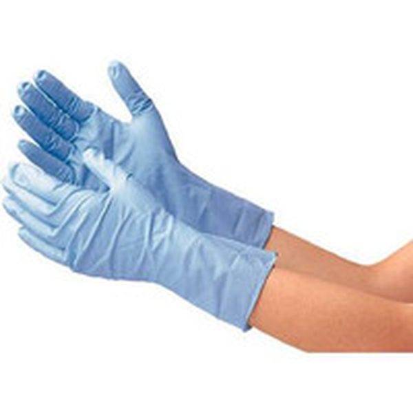 ニトリル使い捨て手袋　ロング　厚手　粉なし　５０枚入　青　Ｍ