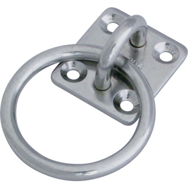 ステンレス　丸カンプレート　４２ｍｍ×５８ｍｍ丸カン内径５０ｍｍ