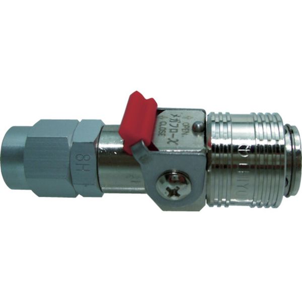 チヨダ　メガフローＸパージ付真鍮８×１２ポリウレタンホース用