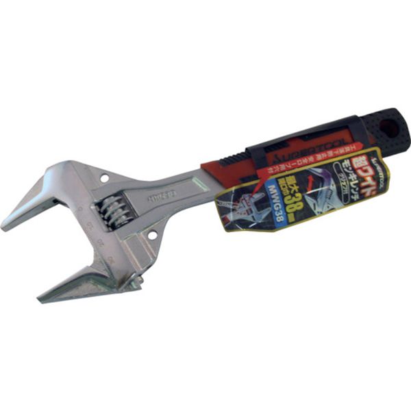 超ワイドモンキレンチ　グリップ付　最大開口：３８ｍｍ