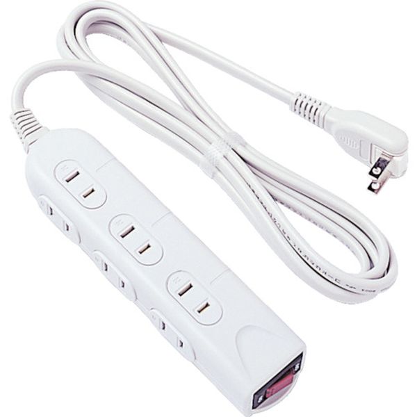 ロアス　ＯＡタップ２ｍシャッター付　２Ｐ６個口　ライトグレー