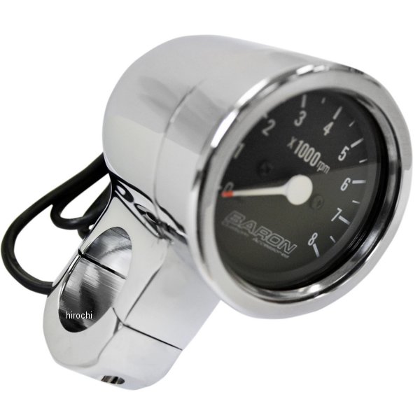 電子タコメーター 8000rpm 1.5インチ(38mm)ハンドルパー 黒