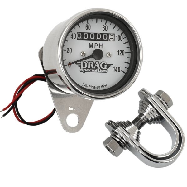 機械式スピードメーター(140MPH) 2.4インチ(61mm) 白