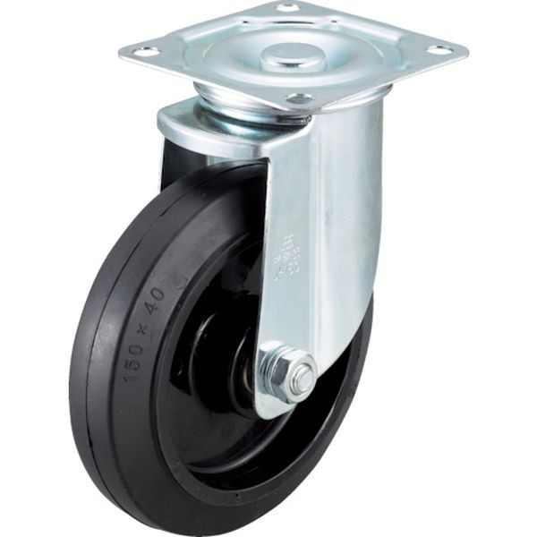 エアーキャスター（自在車）　１２５ｍｍ　ゴム車