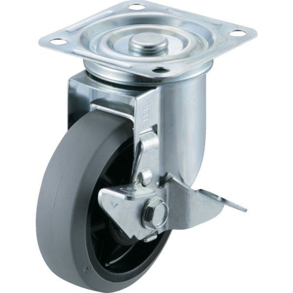 エアーキャスター（自在車ストッパー付）　１００ｍｍ　ウレタン車