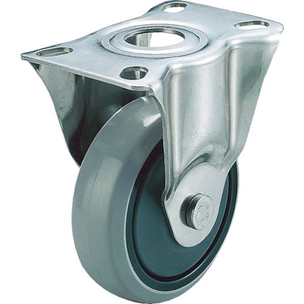 キャスターステンレス製固定車　１００径ナイロンホイルウレタン車輪