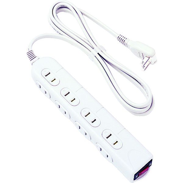 ロアス　ＯＡタップ２ｍシャッター付　２Ｐ８個口　ライトグレー