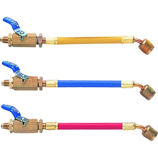 アサダ　１／４”ＢＶ付ホース　オス（ＢＶ付）×メス　黄