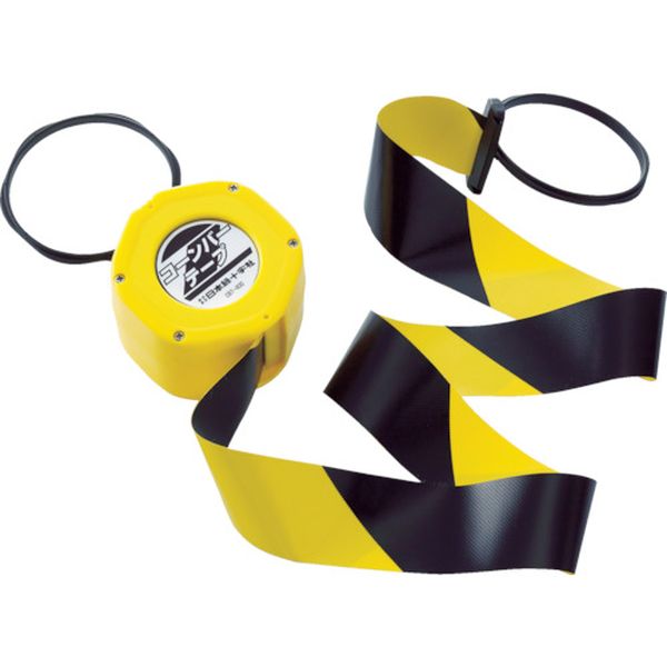 コーンバーテープ（バリアテープ）　黄／黒　５０ｍｍ幅×４ｍ　自動巻き