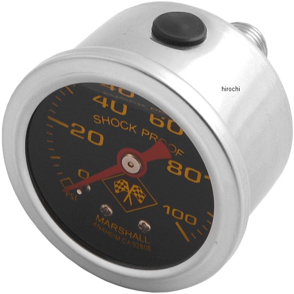 オイルプレッシャー ゲージ 100psi ミッドナイト シルバー ベゼル