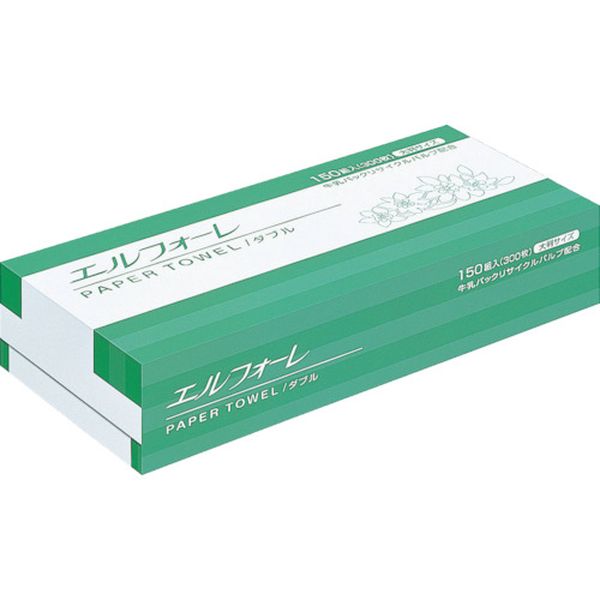 エリエール　エルフォーレ　ペーパータオルダブル　１５０組（大判）　２５パック入