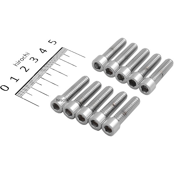 六角穴付きボタンボルト 1/4"-20 x 1インチ(25mm) クローム/無地 (10個入り)
