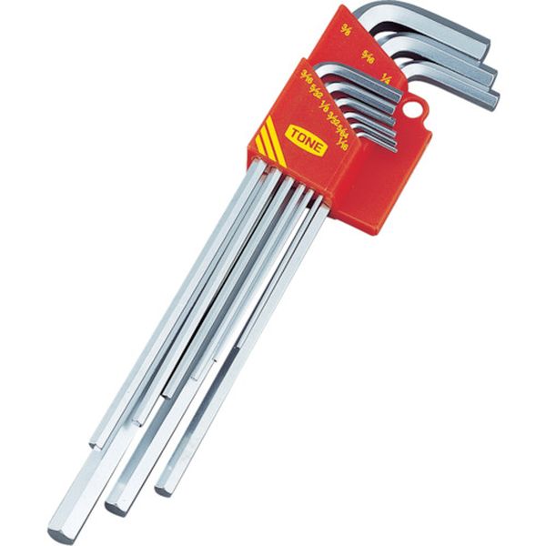 マスターツールロング六角棒Ｌ形レンチセット　吋目　９ｐｃｓ