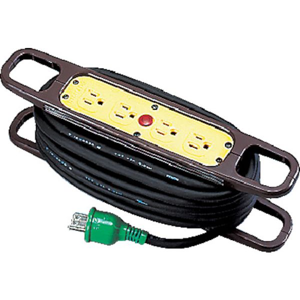 ハンドリール　１００Ｖ　３芯×１０ｍ　黒　アース付