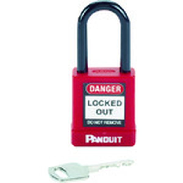 ロックアウト用非電導性パドロック　赤