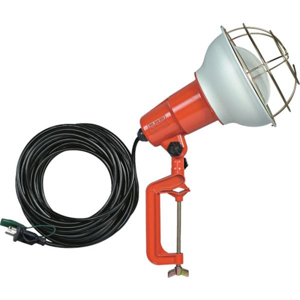 防雨型作業灯　リフレクターランプ３００Ｗ　１００Ｖ接地付１０ｍ　バイス付