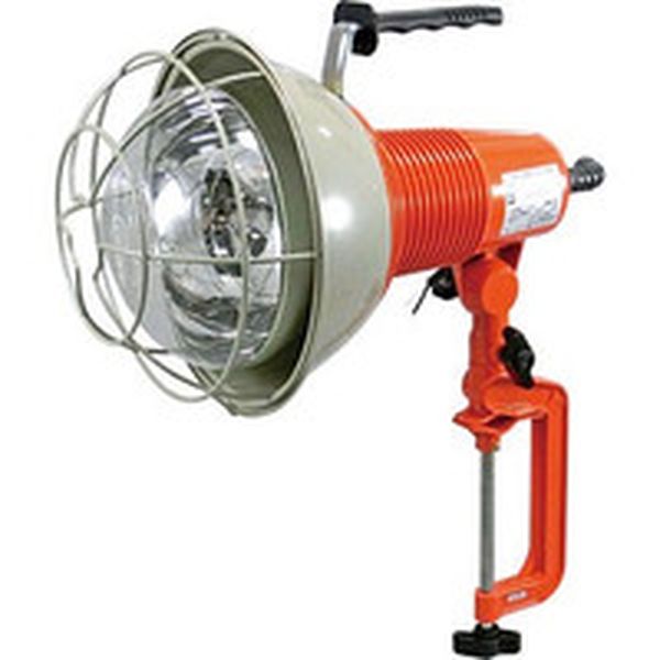 防雨型作業灯　リフレクターランプ５００Ｗ　２００Ｖ電線０．３ｍ　バイス付