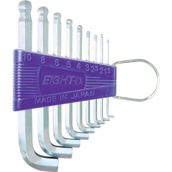 エイト　六角棒スパナ　テーパーヘッド　標準寸法　特短　セット