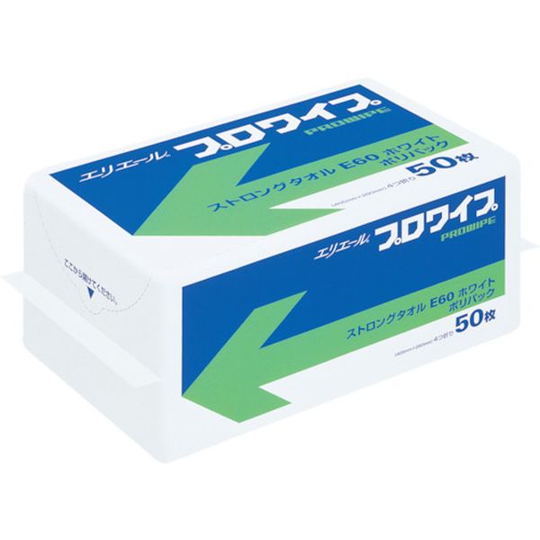 エリエール　プロワイプ　ストロングタオル　Ｅ６０　ポリパック　５０枚　１８パック