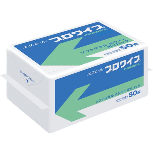 エリエール　プロワイプソフトタオルホワイトポリパック５０枚