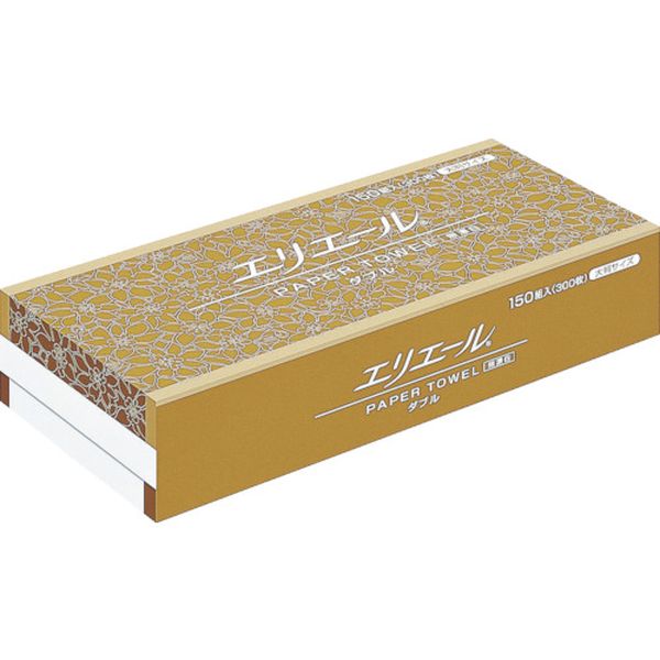 エリエール　ペーパータオル　無漂白ダブル１５０組３００枚大判